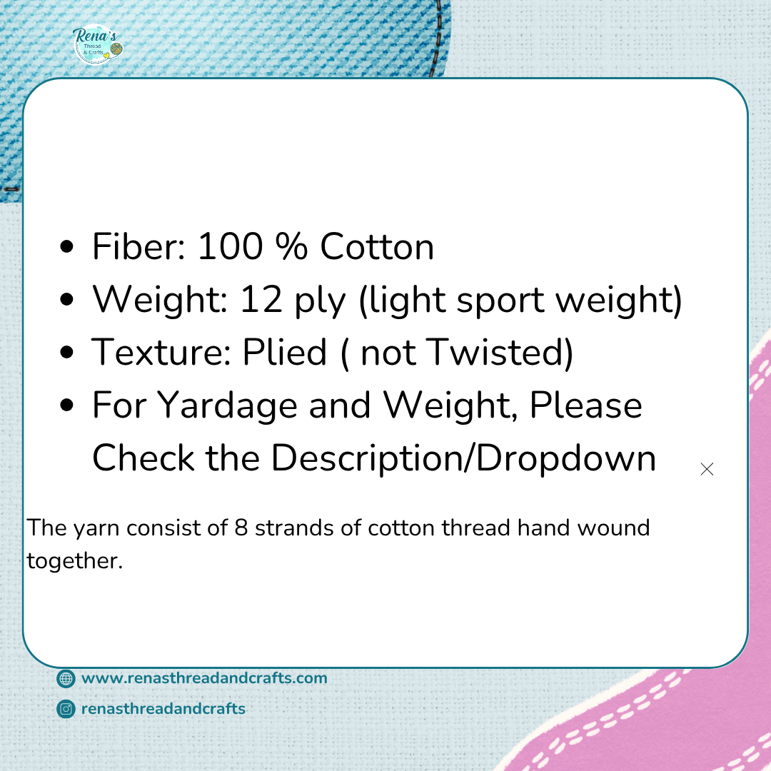 Pink Carnation, 12ply cotton, Gradient Cotton Natural Fiber Yarn - Rena'sThreadandCrafts