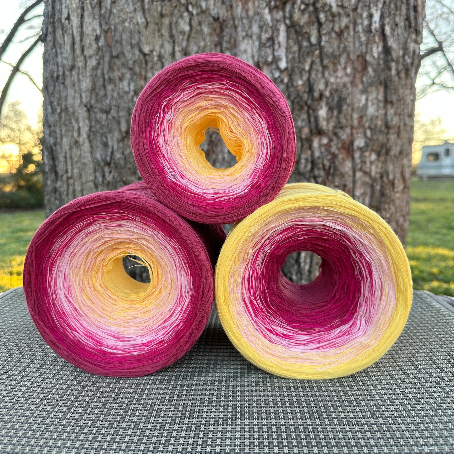 Honeysuckle, June Birth Flower, Gradient Cotton Natural Fiber Yarn - Rena'sThreadandCrafts