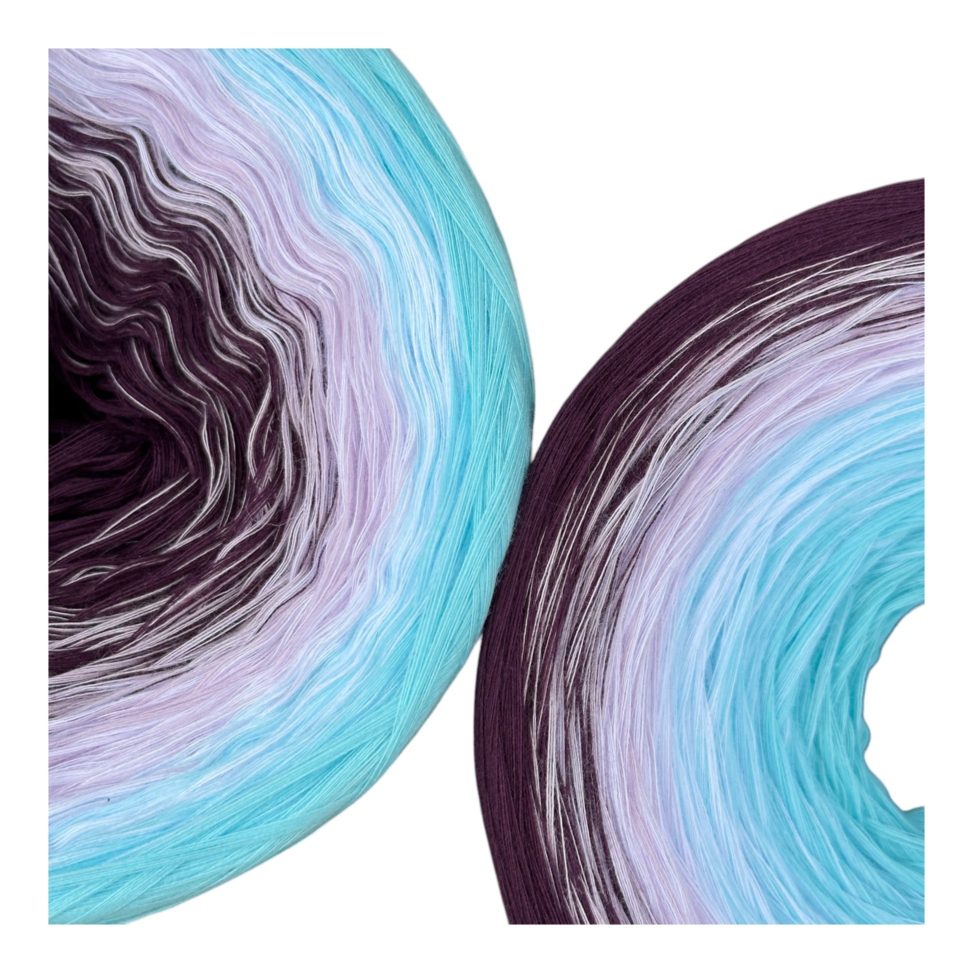 Tied With Love : Aqua & Plum, Gradient Yarn - Rena'sThreadandCrafts