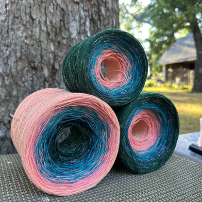 Celestial Lake Sparkle, Gradient Yarn With Sparkle - Rena'sThreadandCrafts