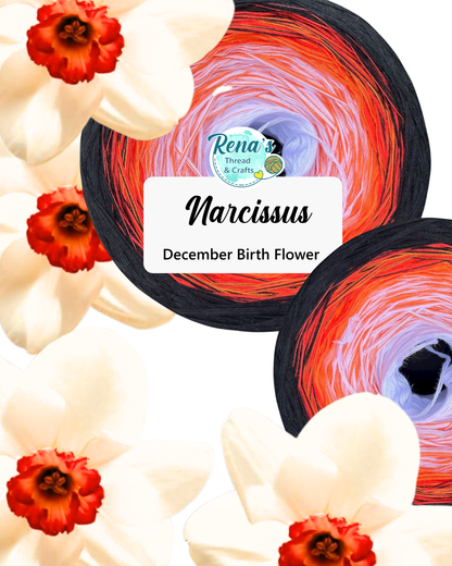 December - Narcissus, Gradient Cotton Natural Fiber Yarn - Rena'sThreadandCrafts
