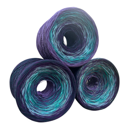 Michi Purple Teal Mix, Gradient Cotton Natural Fiber Yarn - Rena'sThreadandCrafts