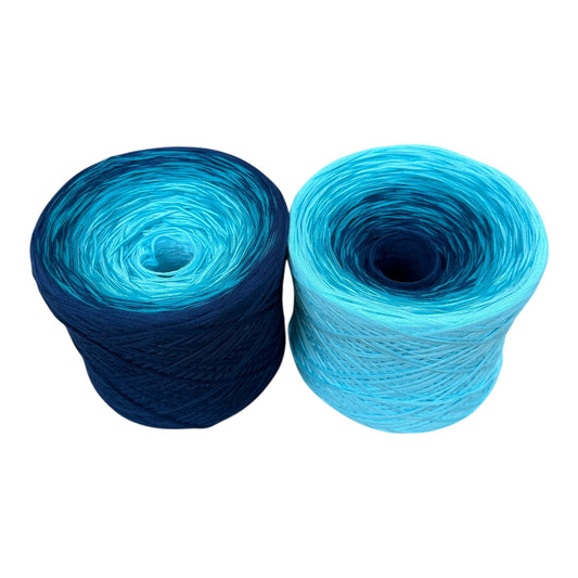 Ocean's Depth, 12ply cotton, Ombre Cotton Natural Fiber Yarn - Rena'sThreadandCrafts