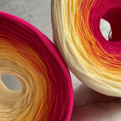 Positive Pink, Gradient Cotton Natural Fiber Yarn-YARN-1400-Light-Renas Thread and Crafts