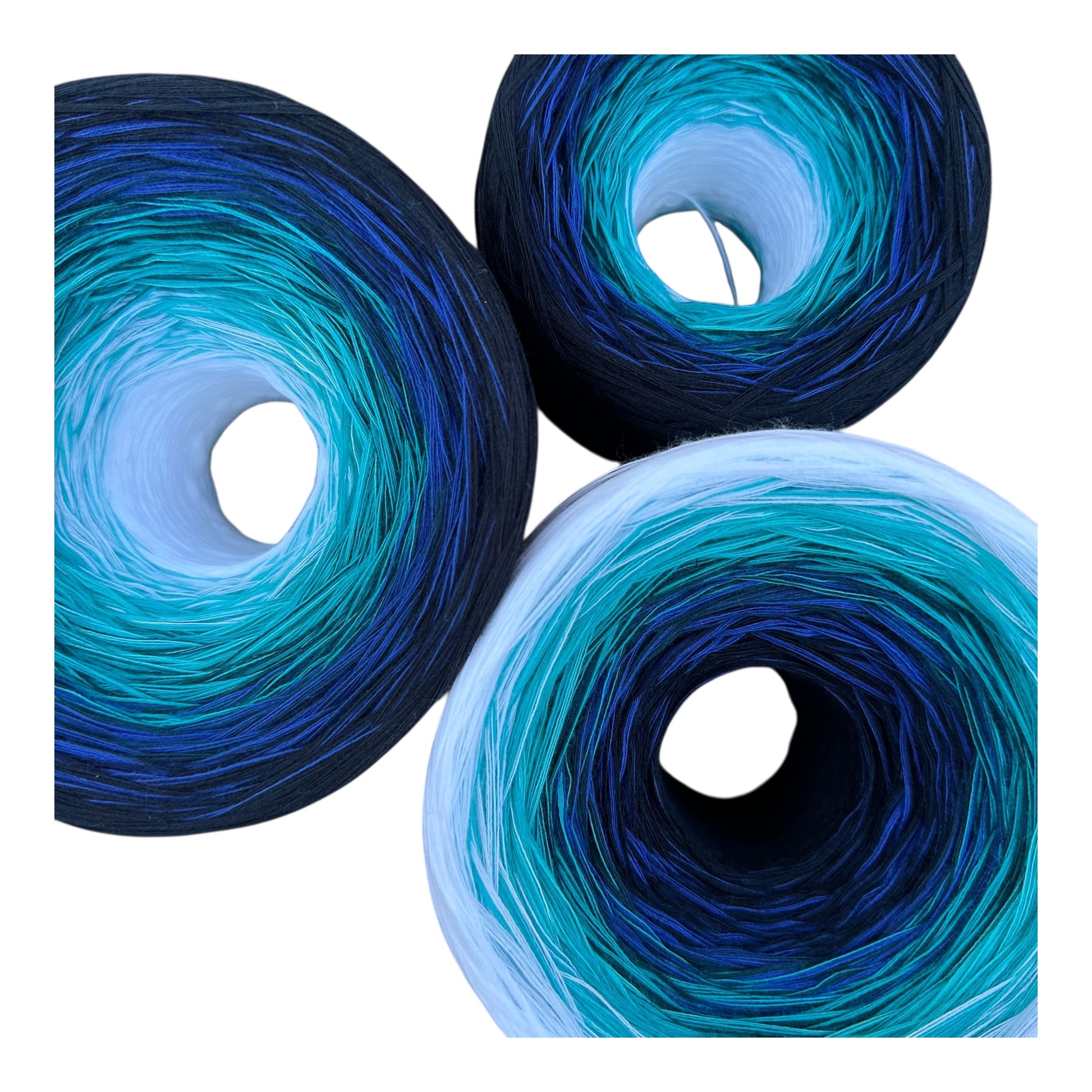 Tied With Love : Blue and White , Gradient Cotton Natural Fiber Yarn - Rena'sThreadandCrafts
