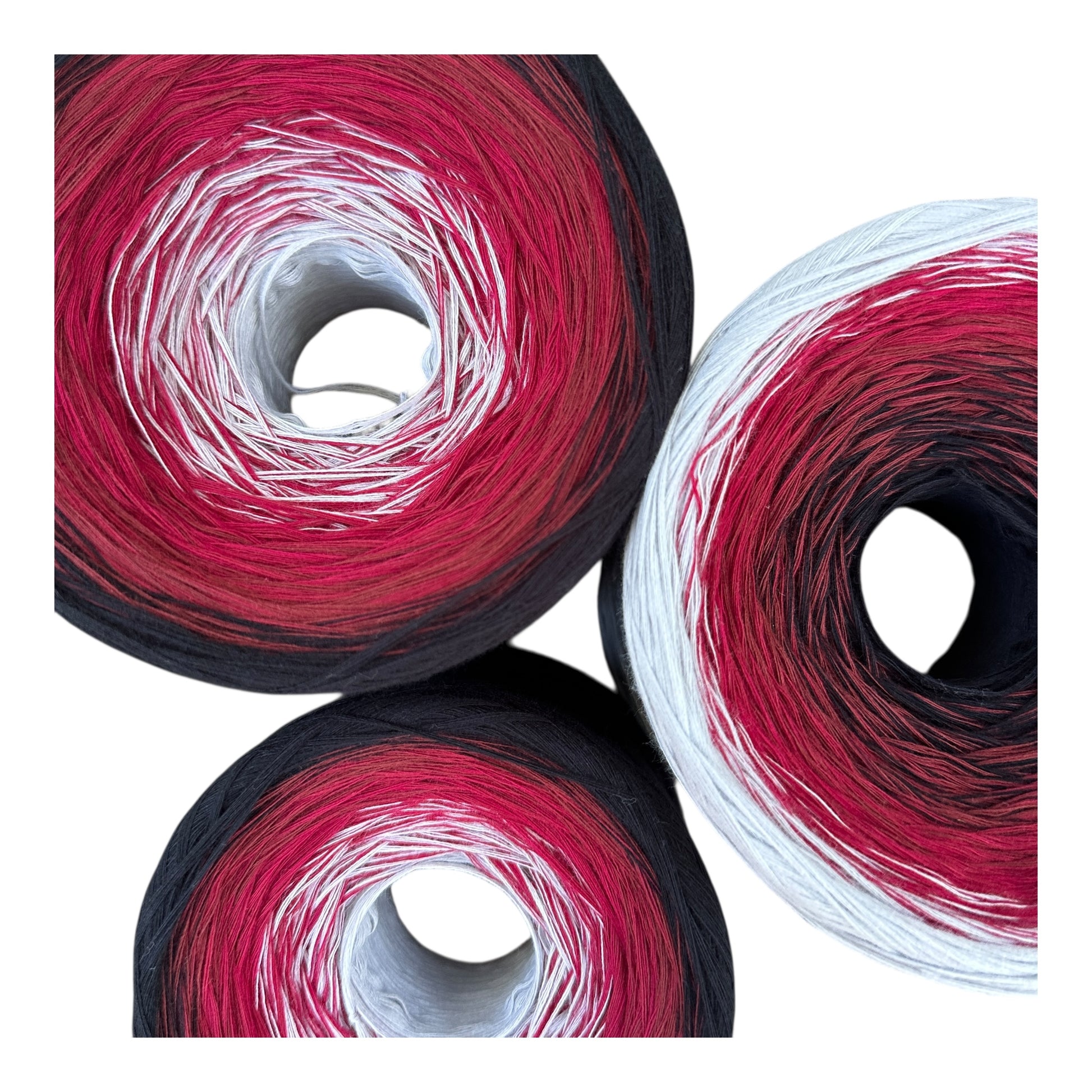 Tied With Love : Red & Gray, Gradient Cotton Natural Fiber Yarn - Rena'sThreadandCrafts