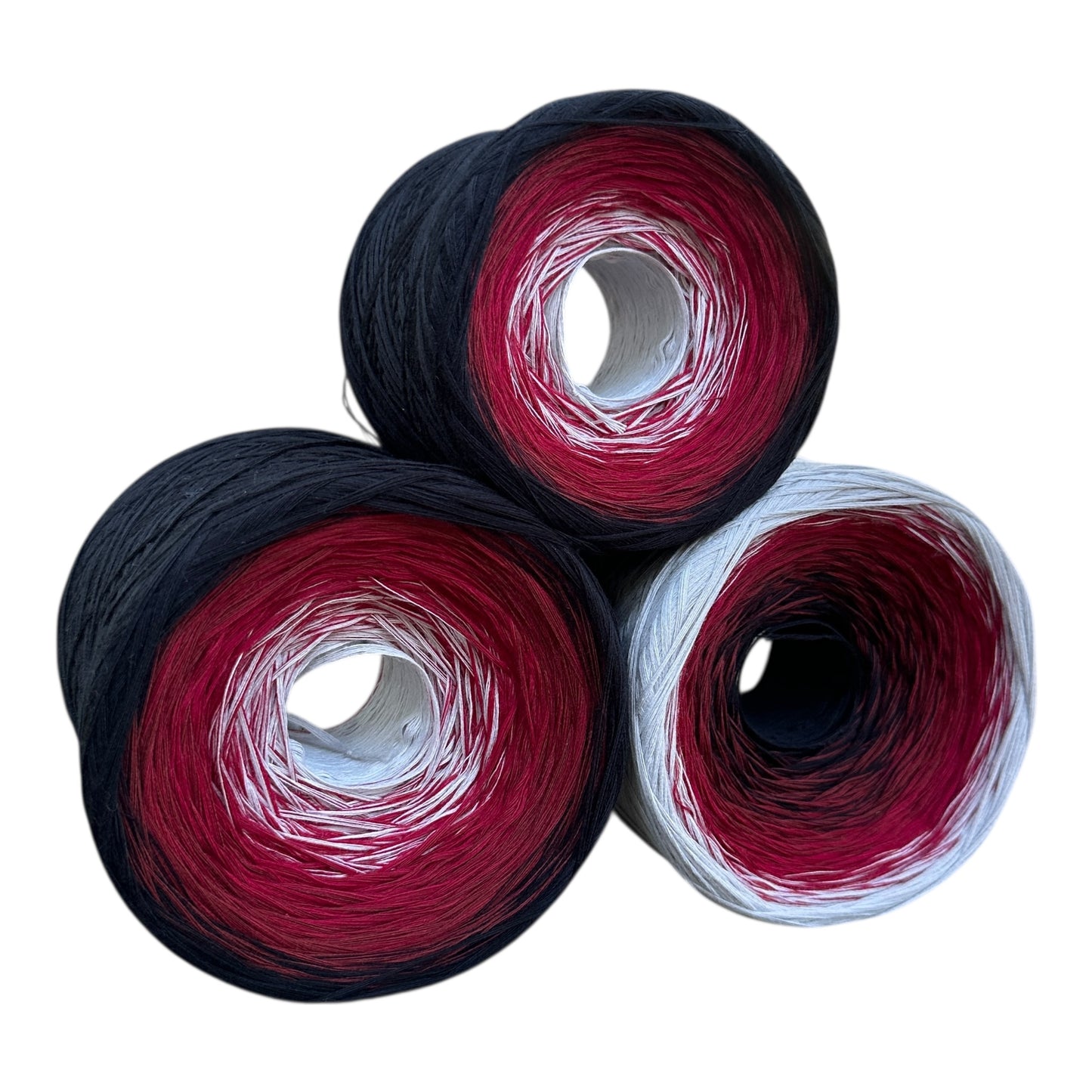 Tied With Love : Red & Gray, Gradient Cotton Natural Fiber Yarn - Rena'sThreadandCrafts