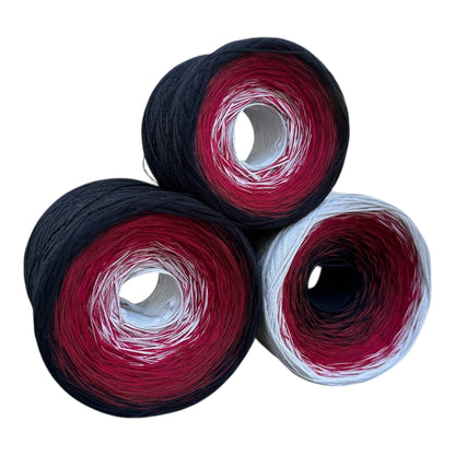 Tied With Love : Red & Gray, Gradient Cotton Natural Fiber Yarn - Rena'sThreadandCrafts