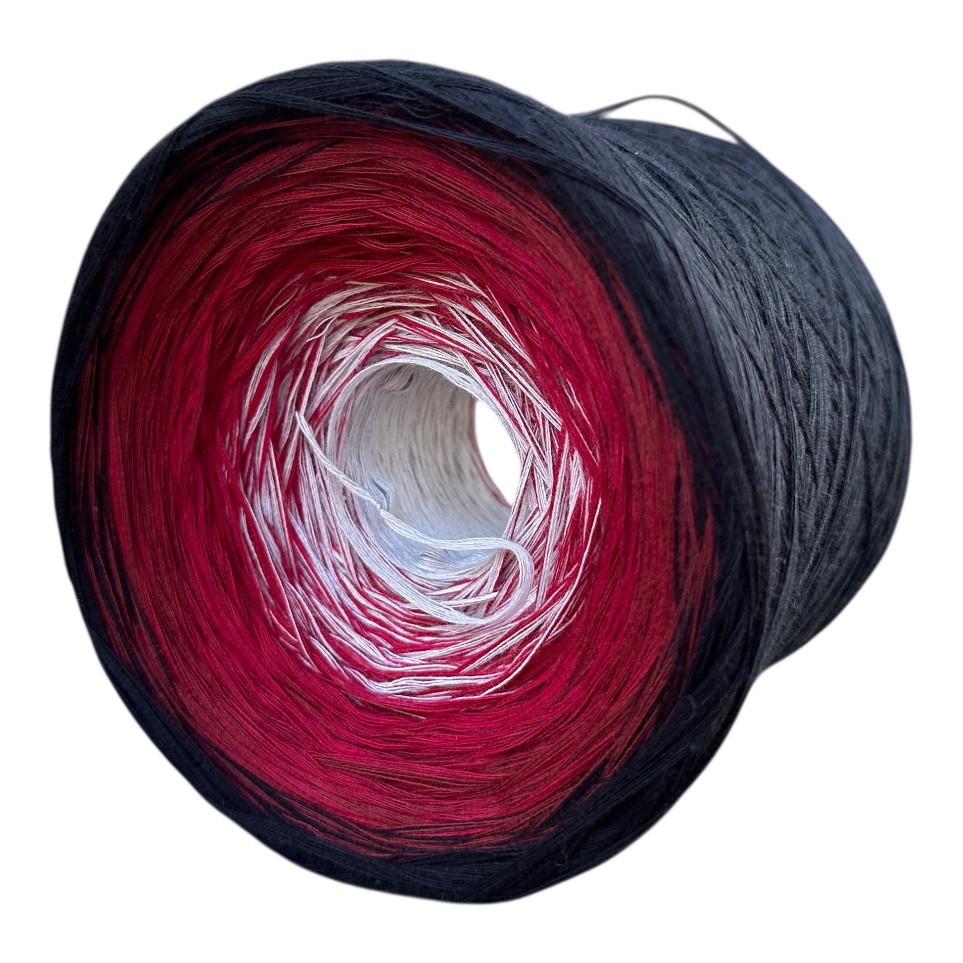 Tied With Love : Red & Gray, Gradient Cotton Natural Fiber Yarn - Rena'sThreadandCrafts