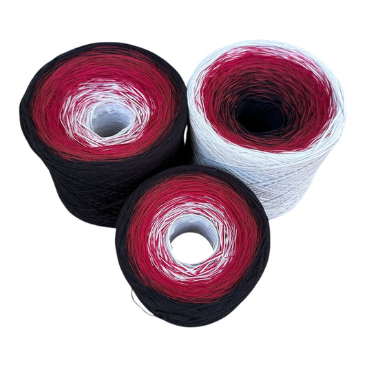 Tied With Love : Red & Gray, Gradient Cotton Natural Fiber Yarn - Rena'sThreadandCrafts