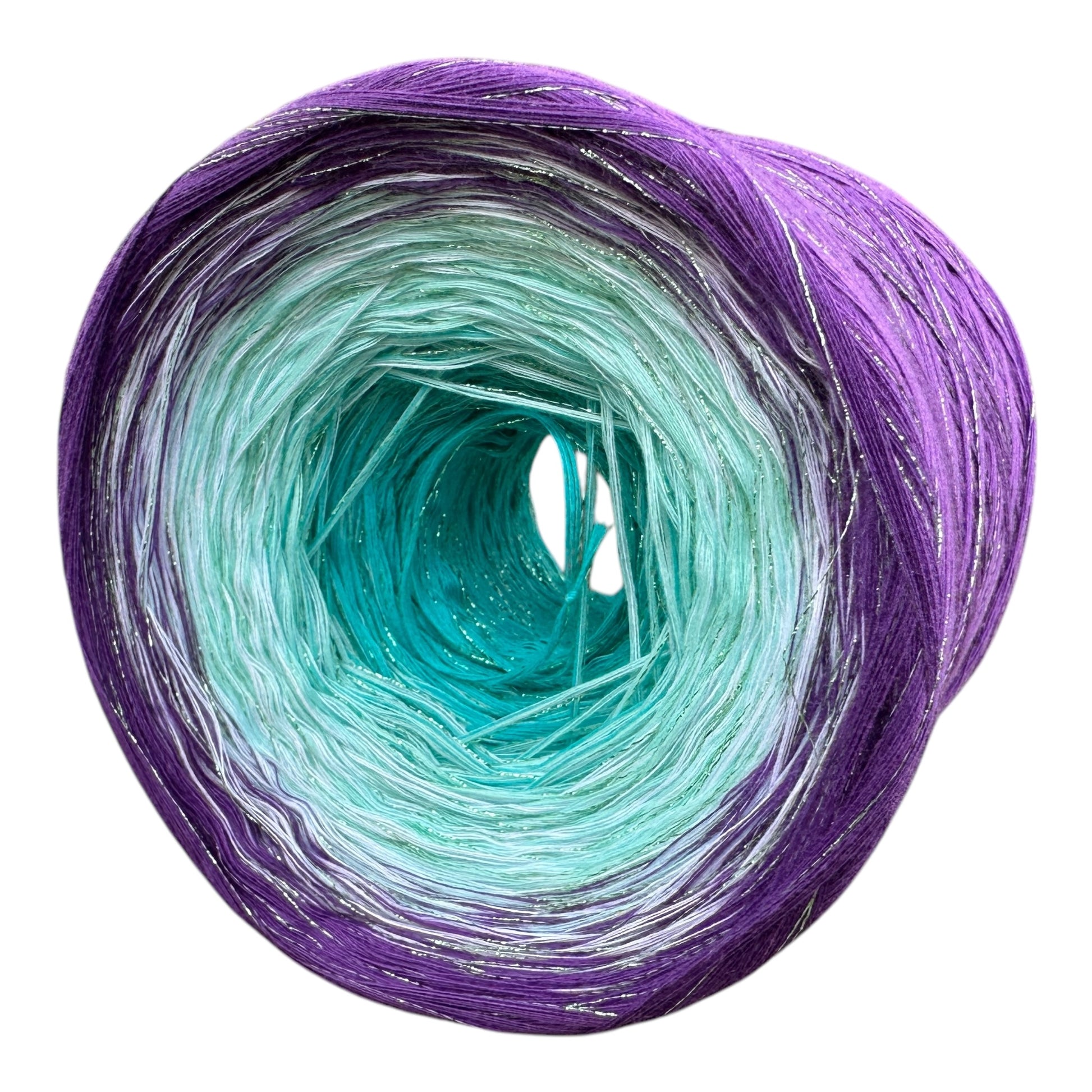 Tied With Love : Teal and Purple, Gradient Yarn With Sparkle - Rena'sThreadandCrafts