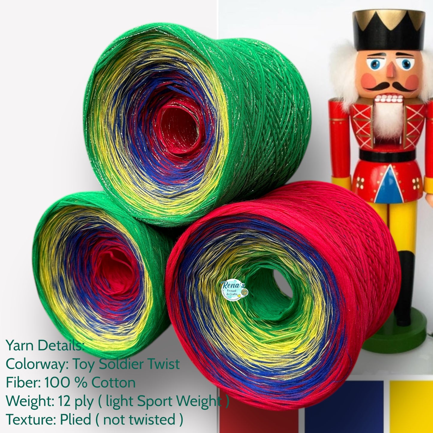 Toy Soldier Twist, Gradient Yarn - Rena'sThreadandCrafts